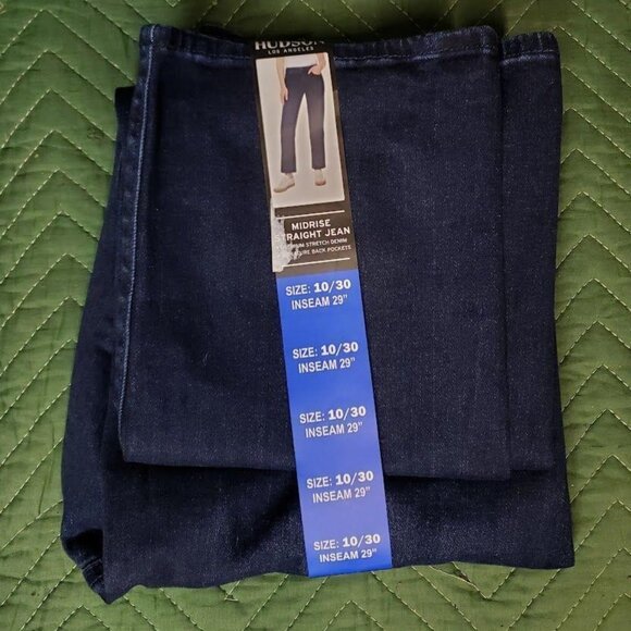HUDSON Womens Midrise Straight Jeans 10 30 Dark Wash Blue Stretch Denim NEW - Picture 3 of 4